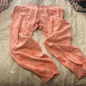 Orange tie-dye sweat pants, jogger style, part or matching set